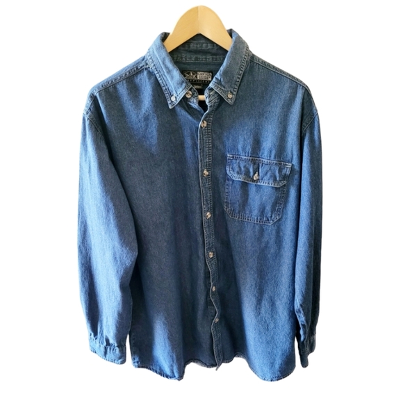 Canyon Blues Other - Vintage Canyon Guide Outfitters Men's Blue Denim Button Up Shirt Size XL